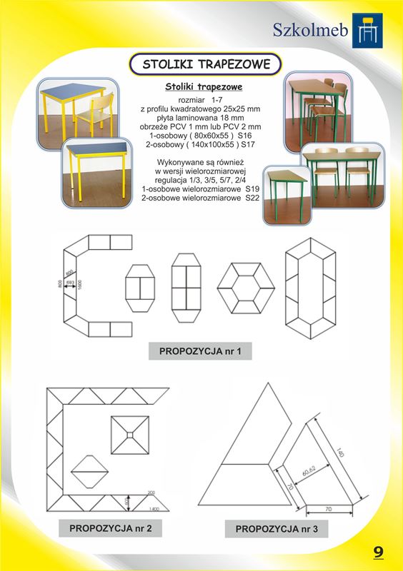 Stoliki trapezowe - propozycje