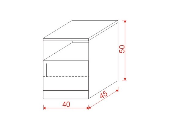 Szafka nocna 1/3 otwarta  S94