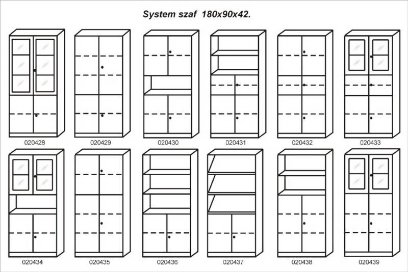 Schemat systemu szaf 180x90x40